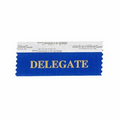 Delegate Blue Award Ribbon w/ Gold Print (4"x1 5/8")